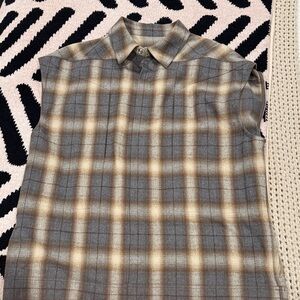 Rick Owens Gray and Cream Plaid Button-Down Shirt. MAKE OFFERS!!!